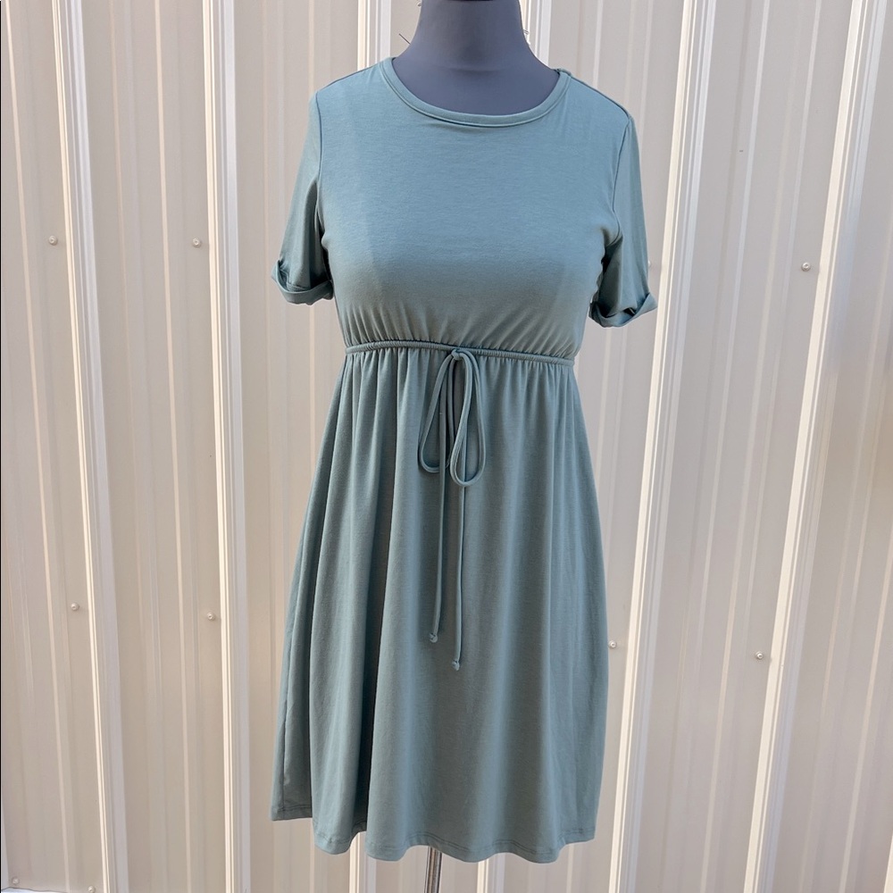 Pinkblush Maternity Teal Short Sleeve Midi Dress Size Small
